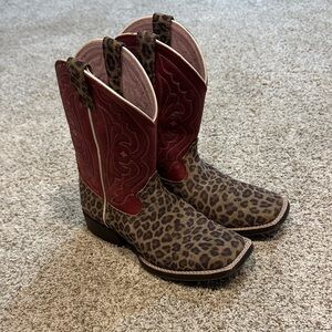 Ariat Girls Leopard Print Cowgirl Boots